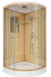 Душевая кабина Niagara Luxe (100x100х210) низкий поддон(15см),дверь раздвижная,стенки золото, 7702G